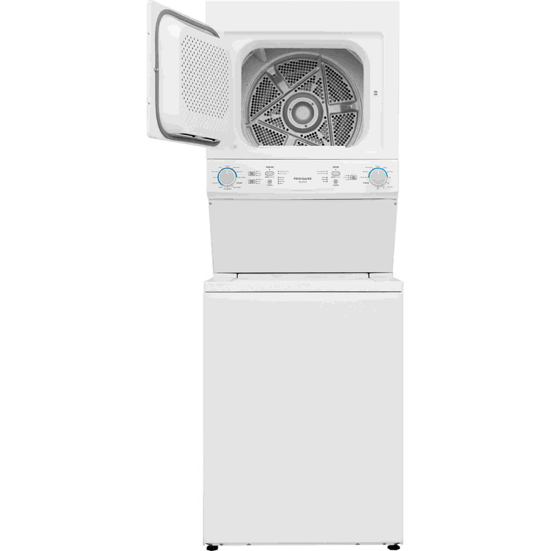 White Electric Stacked Washer and Dryer Combo