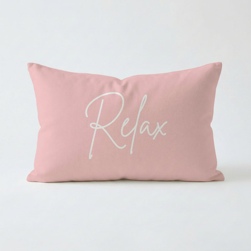 Relax Pillow 16"X12" Blush, Rectangle 12"H x 16"W, Blush
