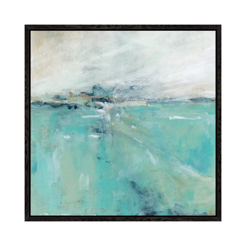 Oceans Expanse 1 Piece Painting on Canvas, 93.98 cm H x 93.98 cm W, Black Framed