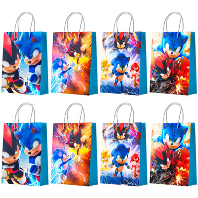 Sonic Party Gift Bags for Kids, 16 Pcs Sonic Favor Goody Bags for Birthday Party Decorations Set