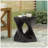 MGO Twist Shape Side Table, Wood-Like Texture, Black Color-1427079813