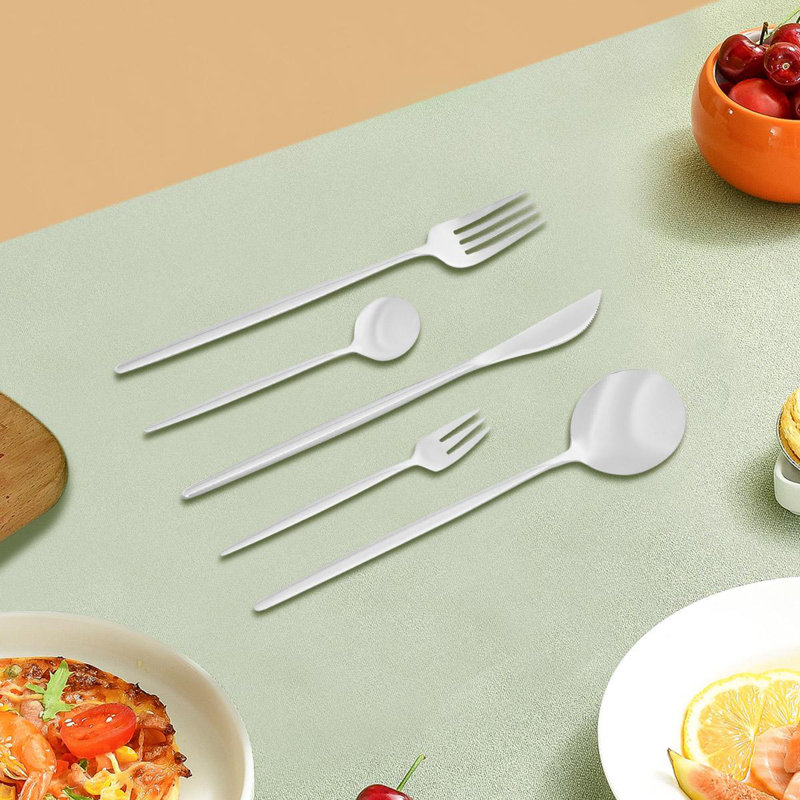 Ensemble de couverts en acier inoxydable 90 pièces, Argent argent