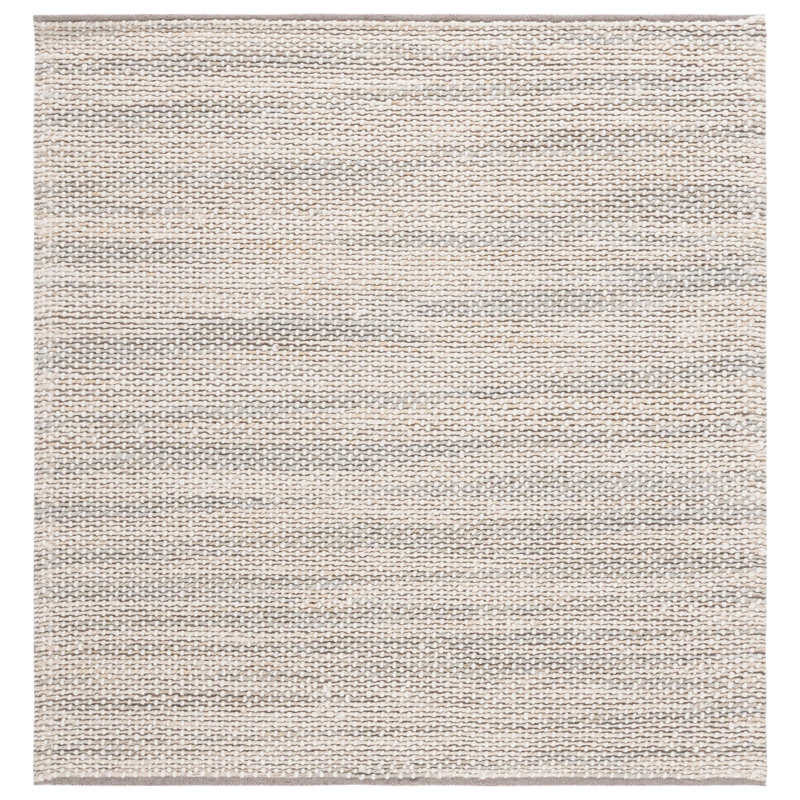 Charvik Handmade Area Rug in Natural/Light Gray, Square 6'