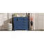 Meuble-lavabo traditionnel 36 po avec lavabo en céramique, armoire de salle de bain bleue avec deux portes à fermeture douce et quatre tiroirs-1244743539