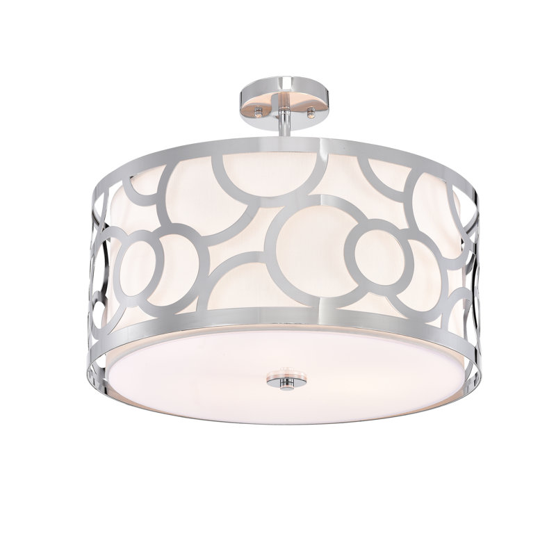 Plafonnier semi-encastré suspendu tambour 3 lumières 20 po Kitridge