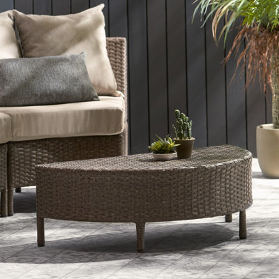 PE Wicker Oval Coffee Table for Outdoor Spaces, Stylish and Functional Design, Perfect for Patio or Garden with a Chic Touch by Latitude Run