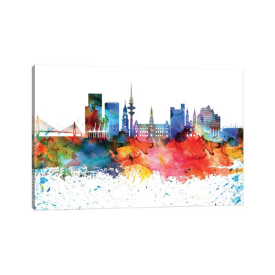 Hamburg Skyline - Wrapped Canvas Painting