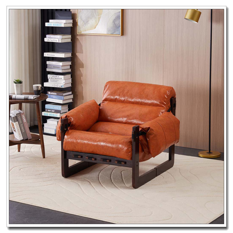 Chaise longue de style médiéval moderne, Orange rétro