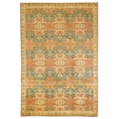 Hand Knotted Wool Area Rug in Multi