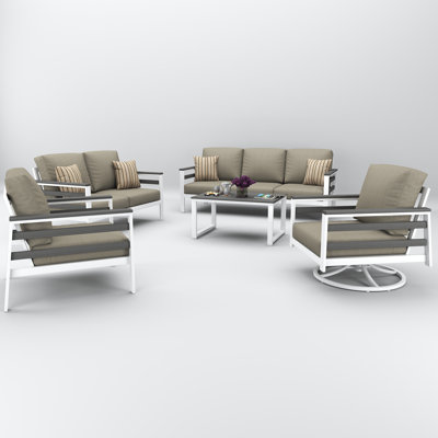 Townsend 7 Person Seating Group With Sunbrella Cushions by Birch Lane