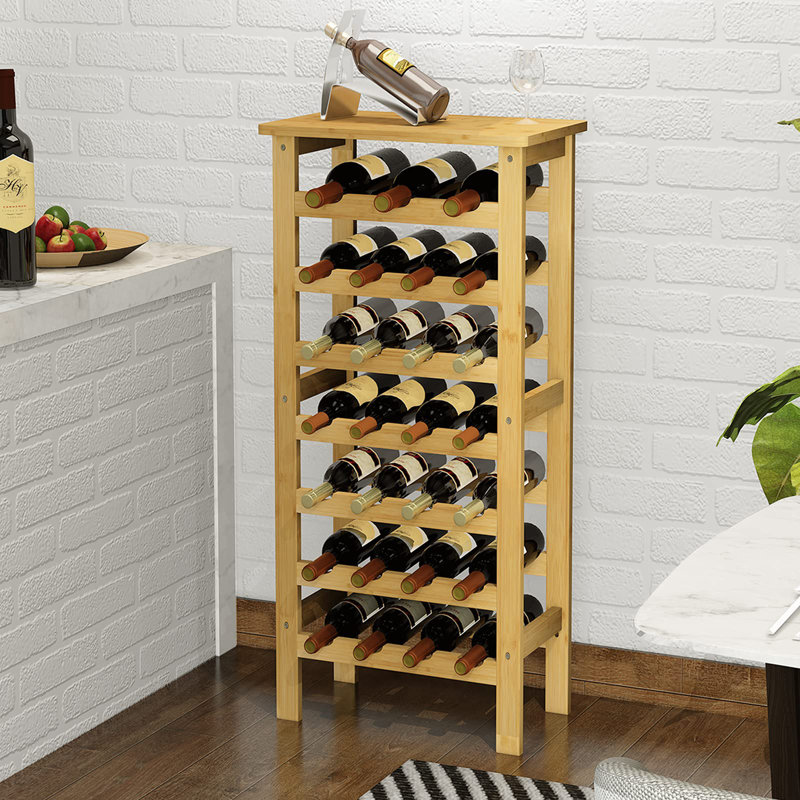 Amalgre 24 Bottle Floor Wine Bottle Rack in Yellow