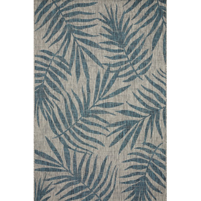 Tapis géométrique gris / turquoise d'intérieur / extérieur Laura