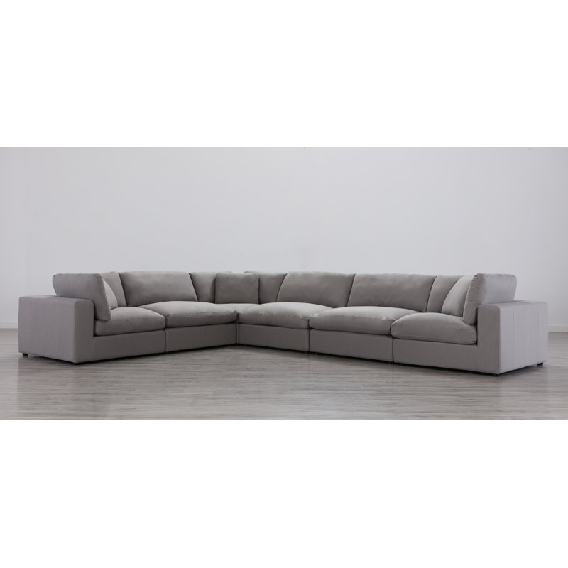 Haruyoshi Upholstered L-Shaped Sectional Reversible, Graphite Polyester Blend