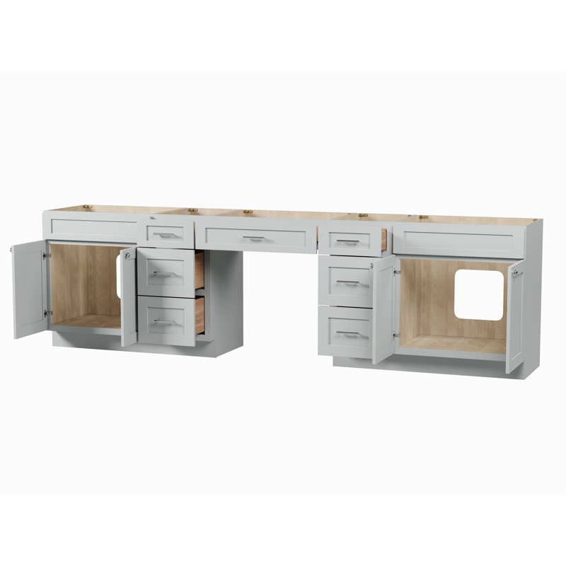 Base de meuble-lavabo double 120 po seulement, Gris