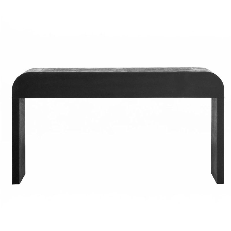 Unique Retro Silhouette Console Table With Open Style, Antique Black