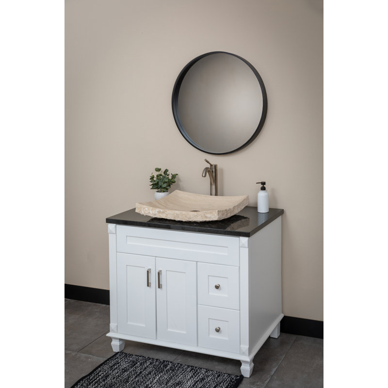 Grand lavabo vasque rectangulaire en travertin Zen