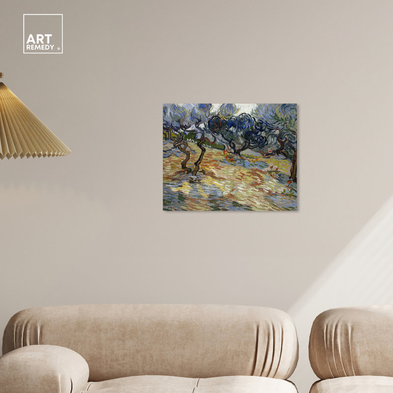 Vincent Van Gogh Olive Trees Fields Canvas Wall Art, 20" x 16"