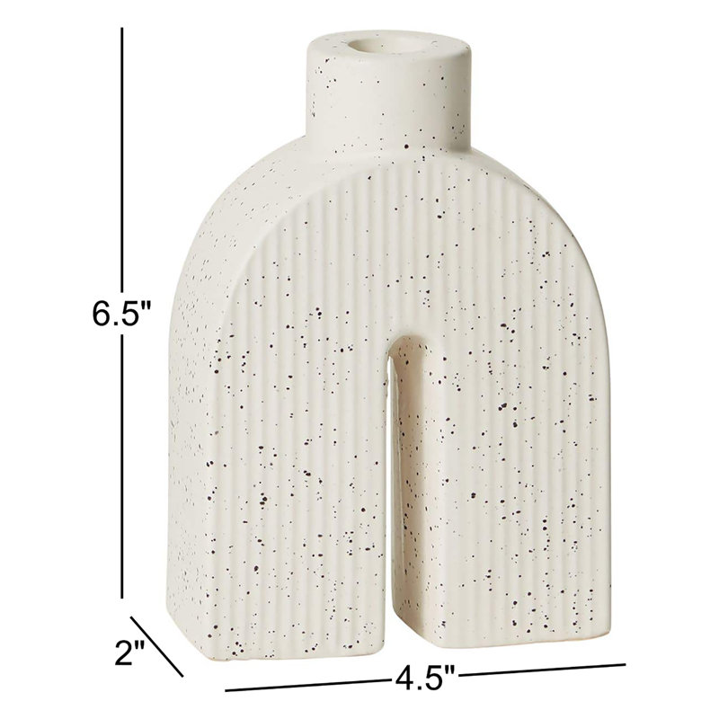 Bougeoir de table en céramique, H 6,5 po x l 4,5 po x P 2 po