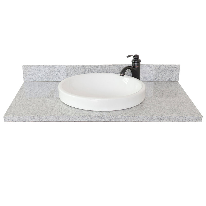 Plateau de meuble-lavabo simple 37 po avec lavabo, Gris