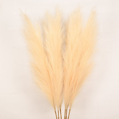 Grand jet de gazon artificiel à longues tiges, artificiel à longues tiges florales, moelleux, plantes, herbe de pampa pour remplissage de vase de plancher