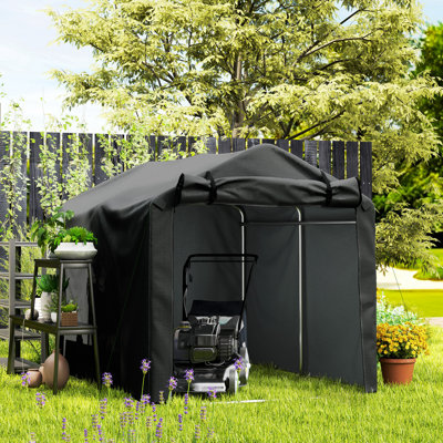 Garden Storage Tent 7 ft. W 5 ft. D Galvanised Metal, PE Fabric Storage Shed