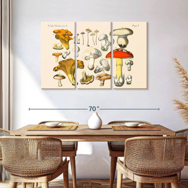 Champignons rétro Yarlin, H 36 po x l 57 po