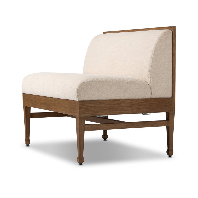 Priscilla Dining Bench-49"-Crypton Wayfarer Snow, 32" H x 38.5" W x 26.5" D