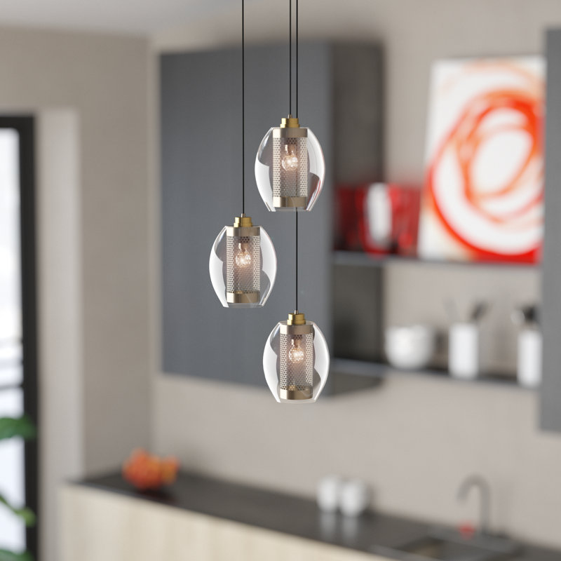 Earline 3 - Light Antique Pewter Cluster Pendant