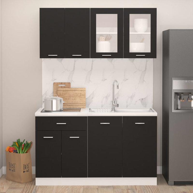 Lyon Kitchen Cabinet Set Lyon, Black