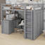 Lit mezzanine avec tiroirs, bureau et garde-robe-586314113