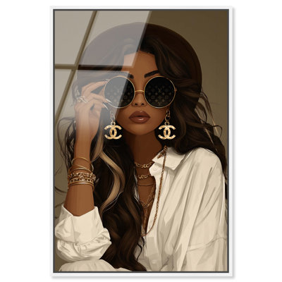 «Hip Glam» par Art Remedy, cadre blanc, 36 x 54