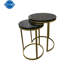 Table basse ronde en simili marbre Alari