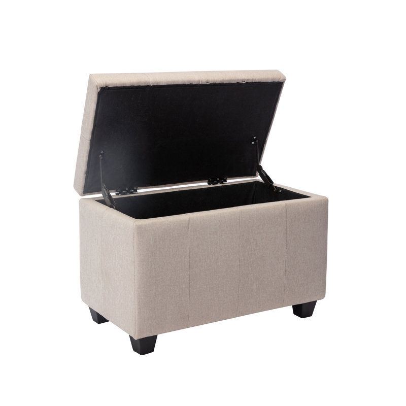 Vivi Fabric Flip Top Storage Bench, Beige