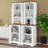 Curved Bookshelf Set Of 2, Modern Freestanding Tall Cabinet With Open Display Shelves And Anti-Tip Device-1452873398