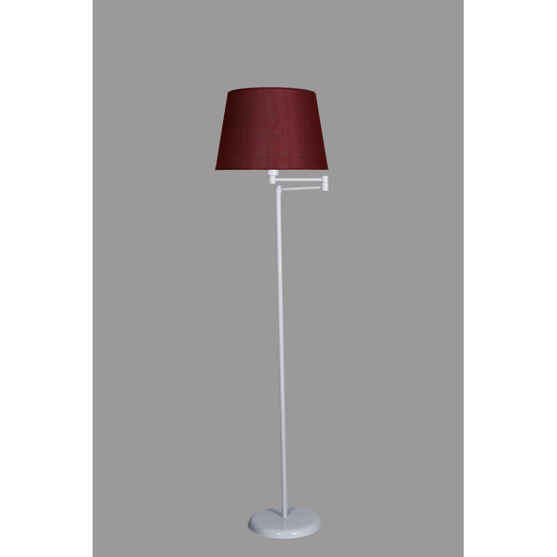 Darella 170cm Traditional Floor Lamp, Black, Claret Red