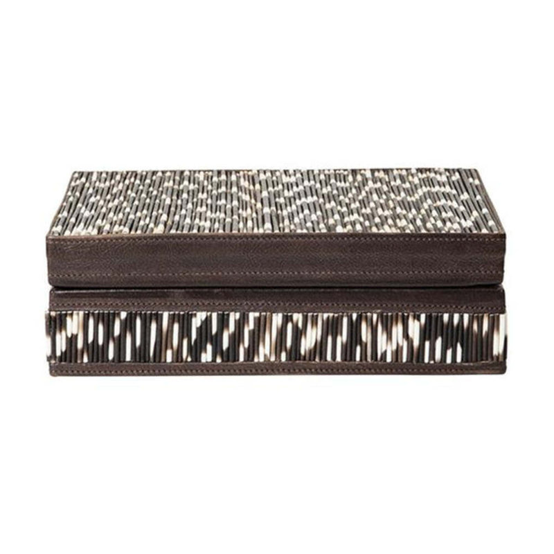 Decorative Box with Quill and Leather Accents