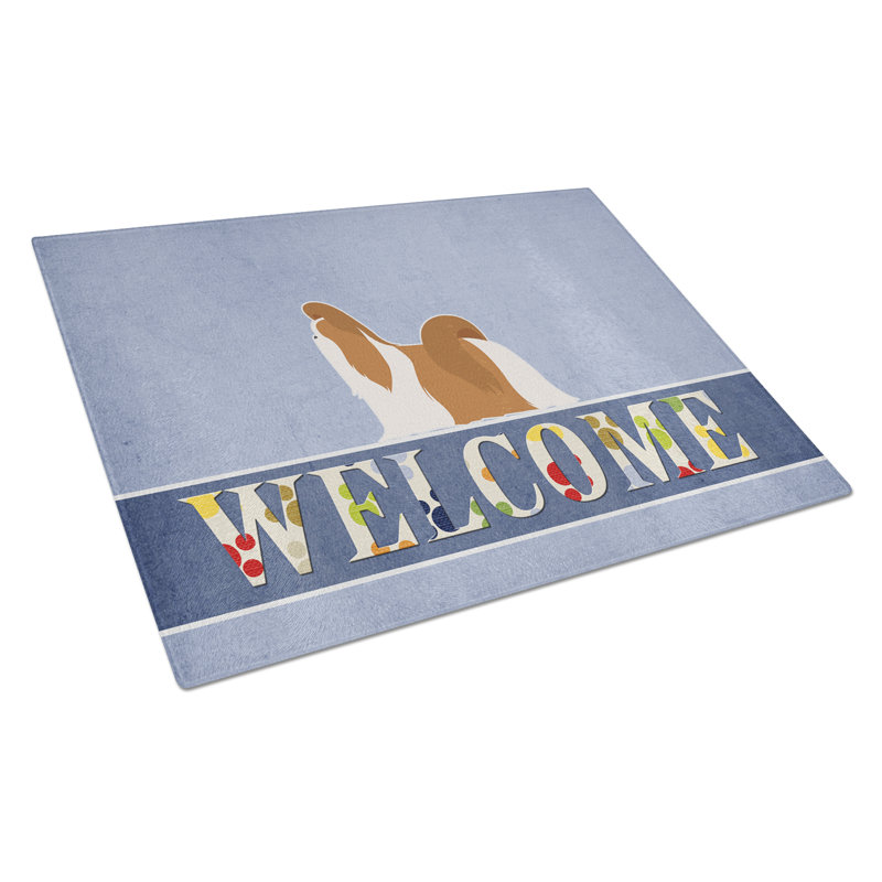 Planche à découper en verre de shih tzu caroline Welcome Dog