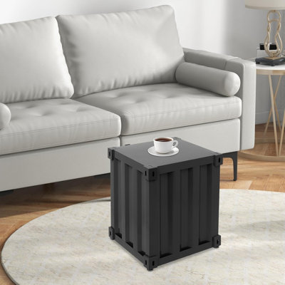 Armoire de rangement industrielle avec serrure - table de bout en métal à 2 niveaux pour le salon, la chambre à coucher et le bureau
