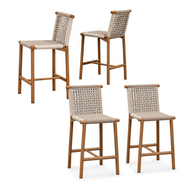 Outdoor 25.4 " H Patio Stool with Cushion