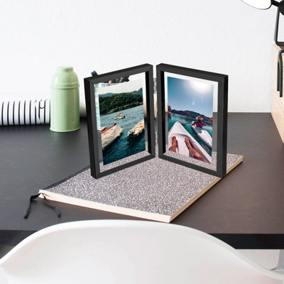 Hinged Floating Metal Frame with Real Glass