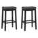 Arlyce 26.5" Solid Wood Backless Counter Stool with Vegan Leather Upholstered Seat