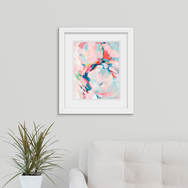 « coton bonbon ii »-reproduction d’art, H 23 po x l 20 po x P 1 po, Cadre blanc