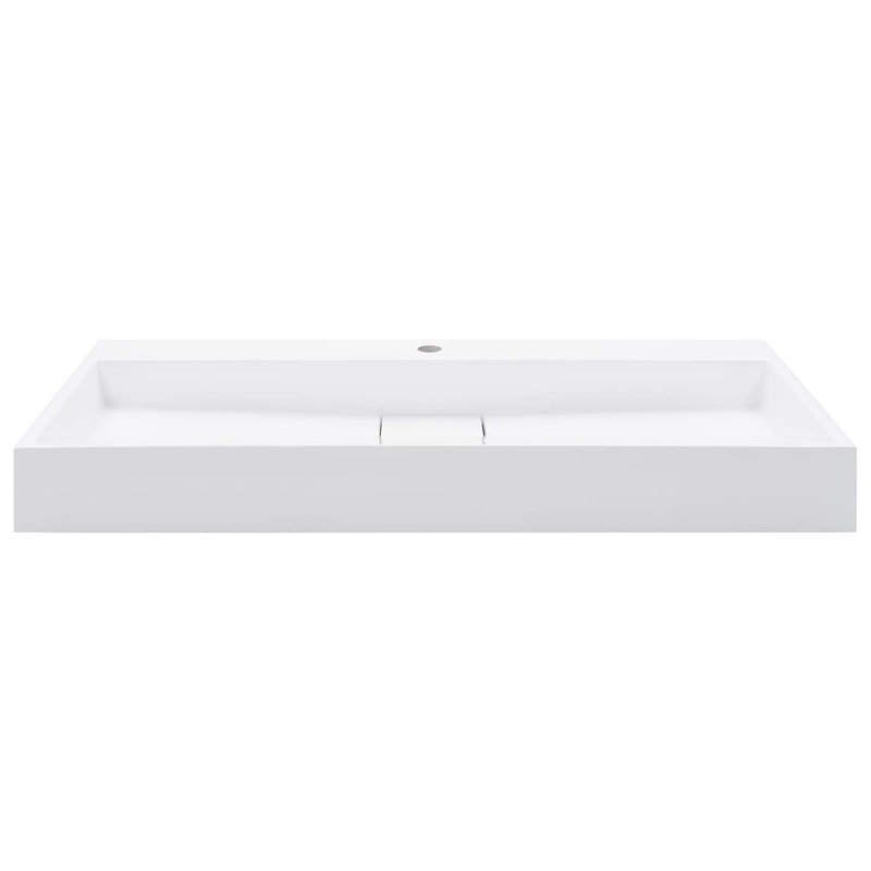 Belfry Bathroom Matanna White Ceramic Rectangular Sink, 1000 x 460 x 110 mm, 1 tap hole