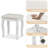 Jalea Vanity Desk with Mirror and Lights, Modern Makeup Table and Cushion Stool Set with 4 Drawers-1227969386
