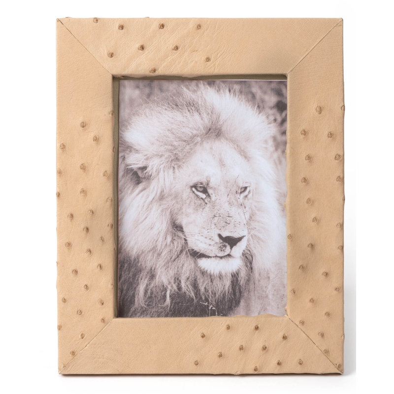 Genuine Leather 5x7 Picture Frame, Cream
