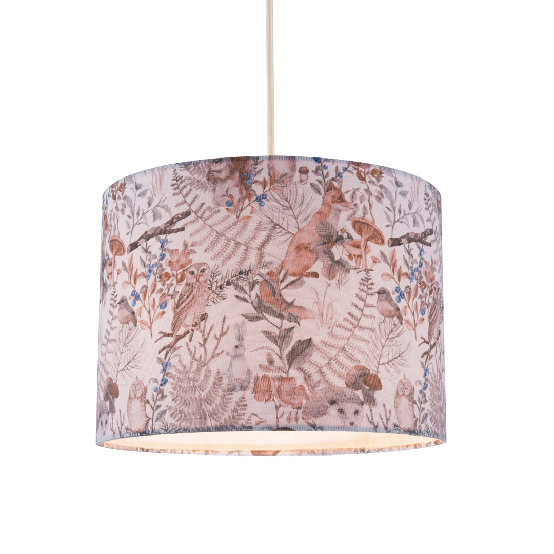18cm H Fabric Drum Lamp Shade ( No Direct Attachment Method ) in Brown
