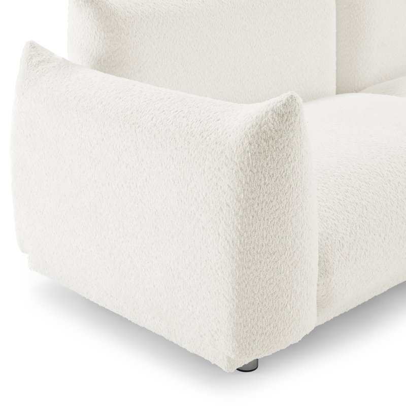 Canapé Arnya , Bouclé blanc crème, H 29 po x l 88,9 po x P 37 po, 3