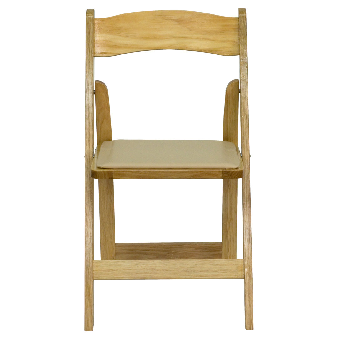 Thornfeldt Vinyl Padded Banquet Folding Chair Folding Chair (Set of 24) Red Barrel Studio® Wood Color / Vinyl 