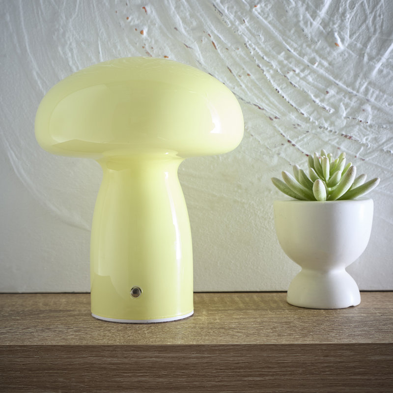 Glass Table Lamp, Yellow, Yellow