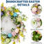 Couronne en plastique pour œuf de Pâques avec 2 porte-bouquets, décoration de guirlande de fleurs printanières colorées pour les vacances de Pâques, suspension murale de porte d'entrée, 18 po-967915002